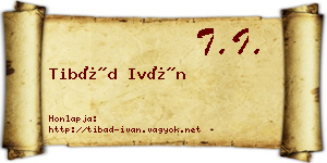 Tibád Iván névjegykártya