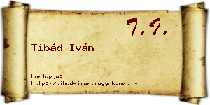 Tibád Iván névjegykártya